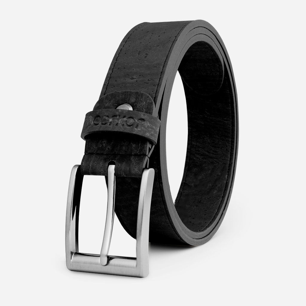 Vegan Cork Belt for Men 35mm Silver Buckle | Eco Friendly  display picture 3