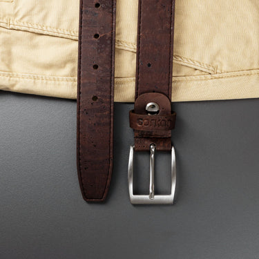 Cork_Men_Belt_Silver_buckle_Brown #color_brown