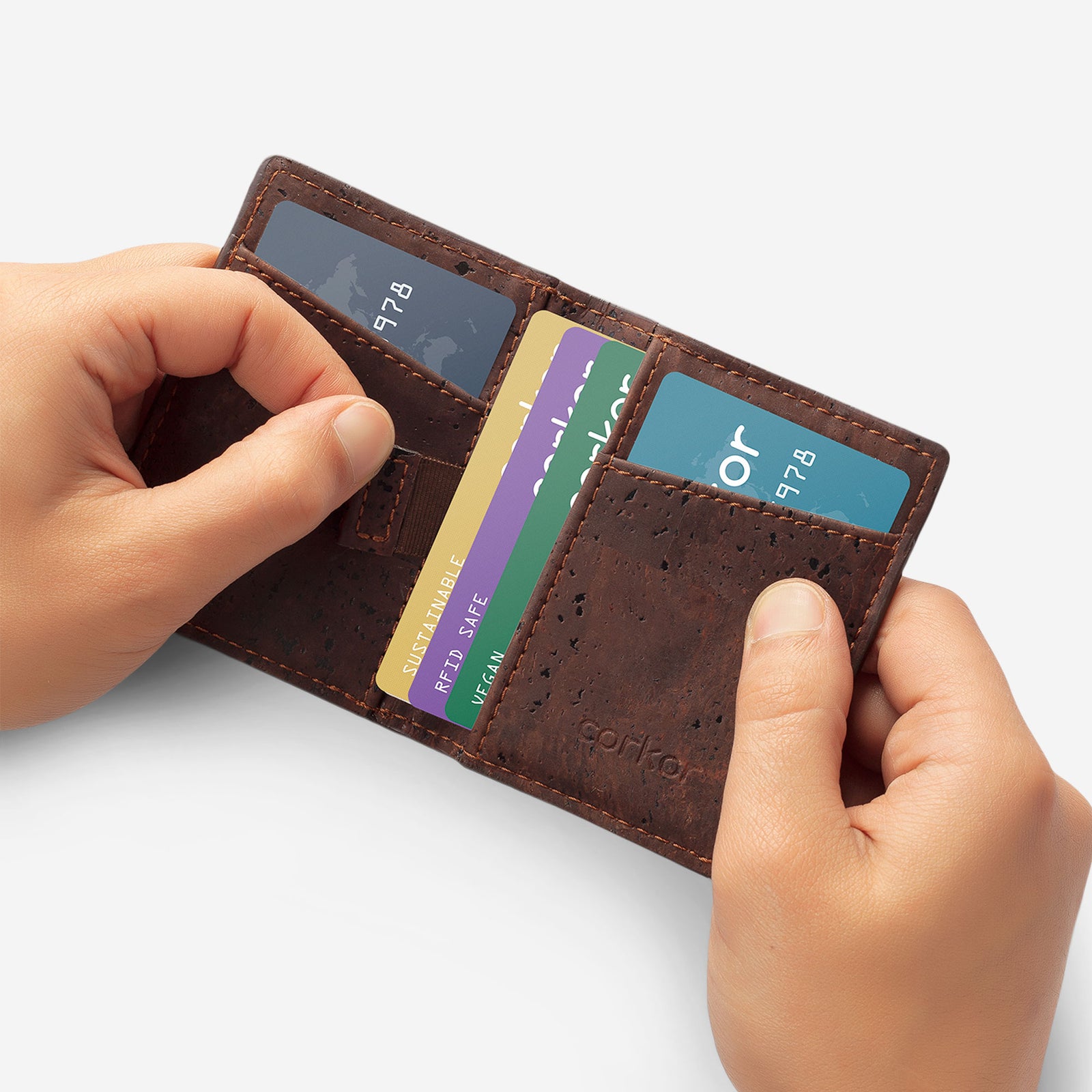 Long Zippered Card Holder Wallet  minimalist vegan non leather