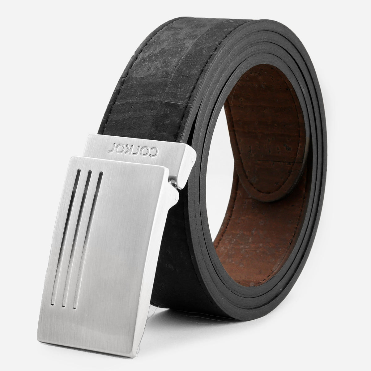 Slim Vegan Cork Belt with Nickel-Free Buckle, Adjustable Fit No Buckle Cork Belt Strap for Women | Vegan & Eco Friendly  main image 4