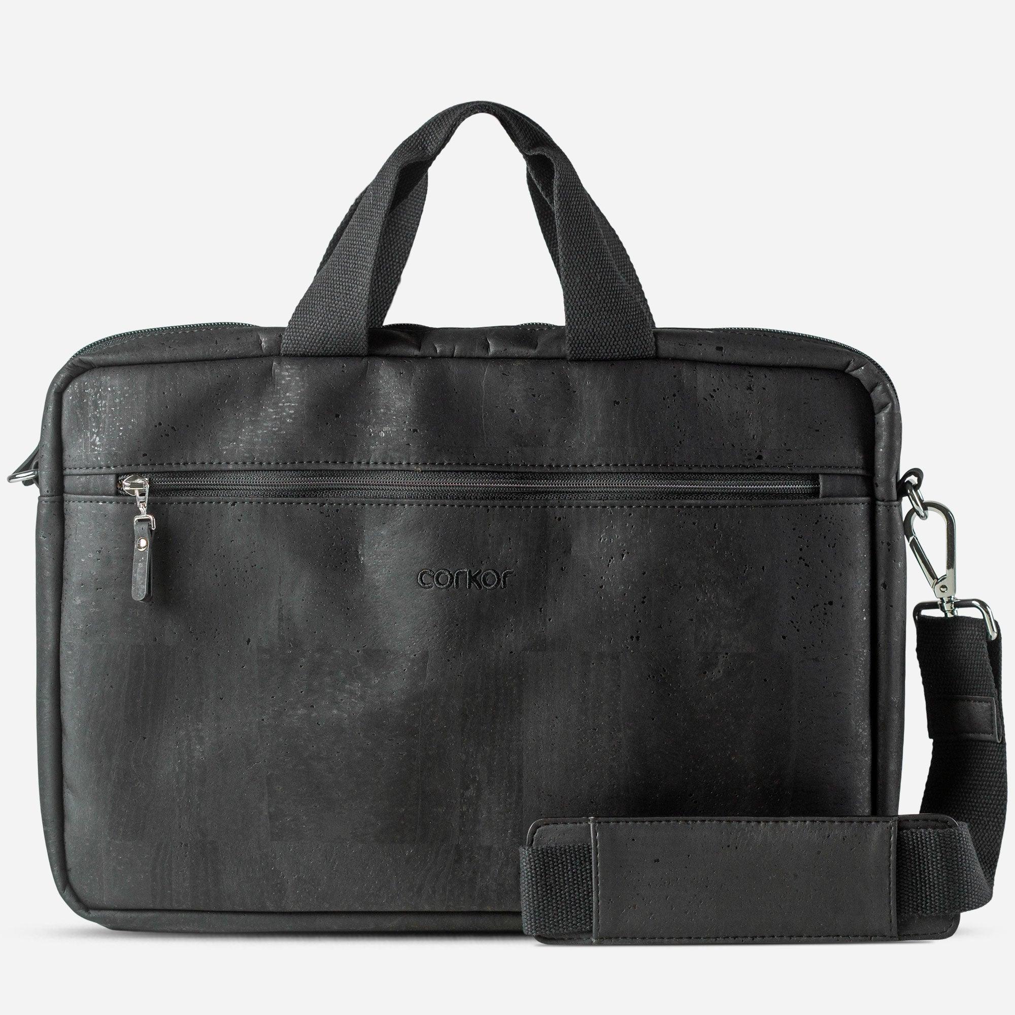 Corkor Vegan Leather Briefcase For Men - Eco-Friendly Office Bag With Laptop Sleeve