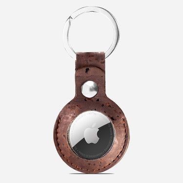 Airtag Keychain for Apple front | Cork Keychain - Corkor, #color_brown