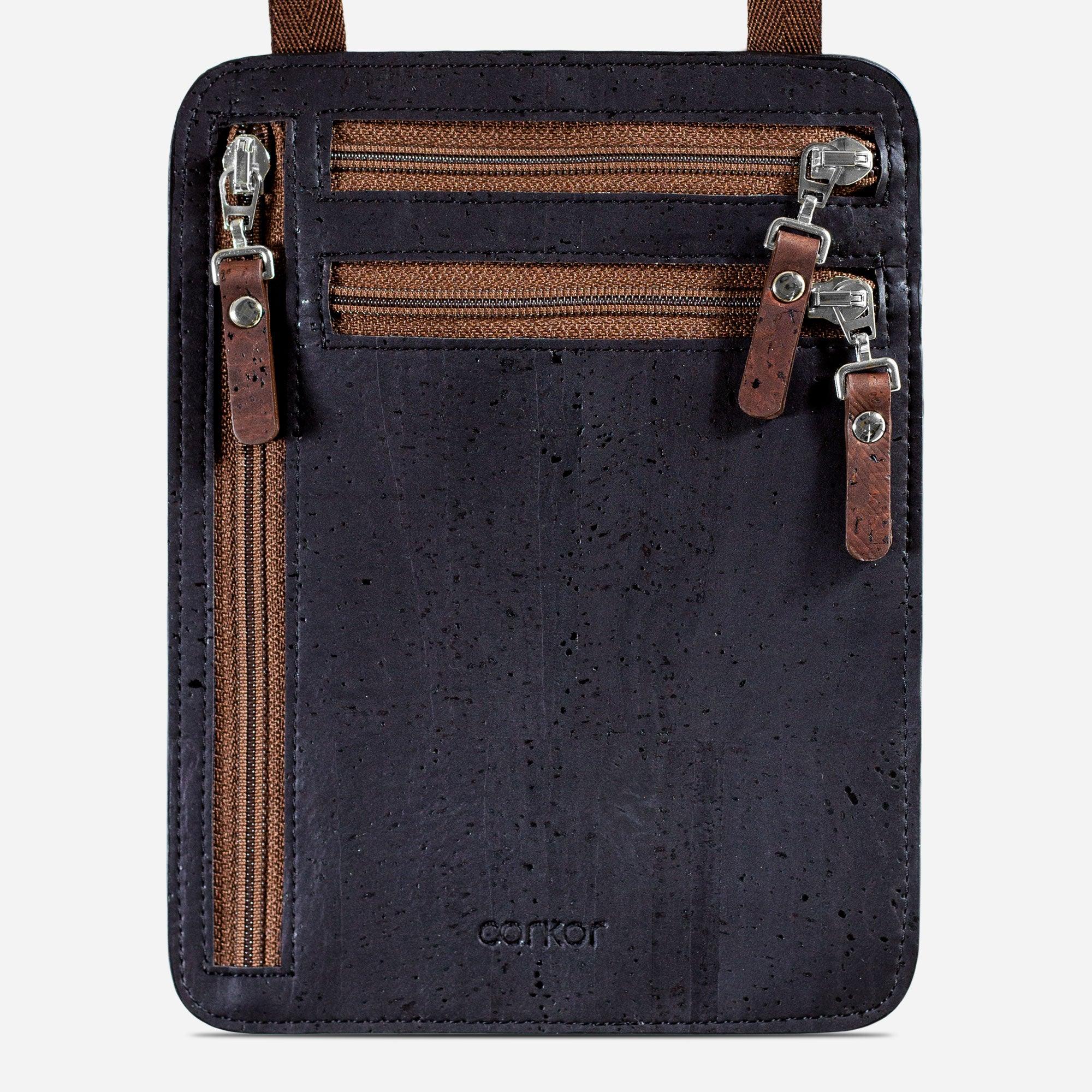 Travel_Neck_Wallet_vegan_cork_light-black_front