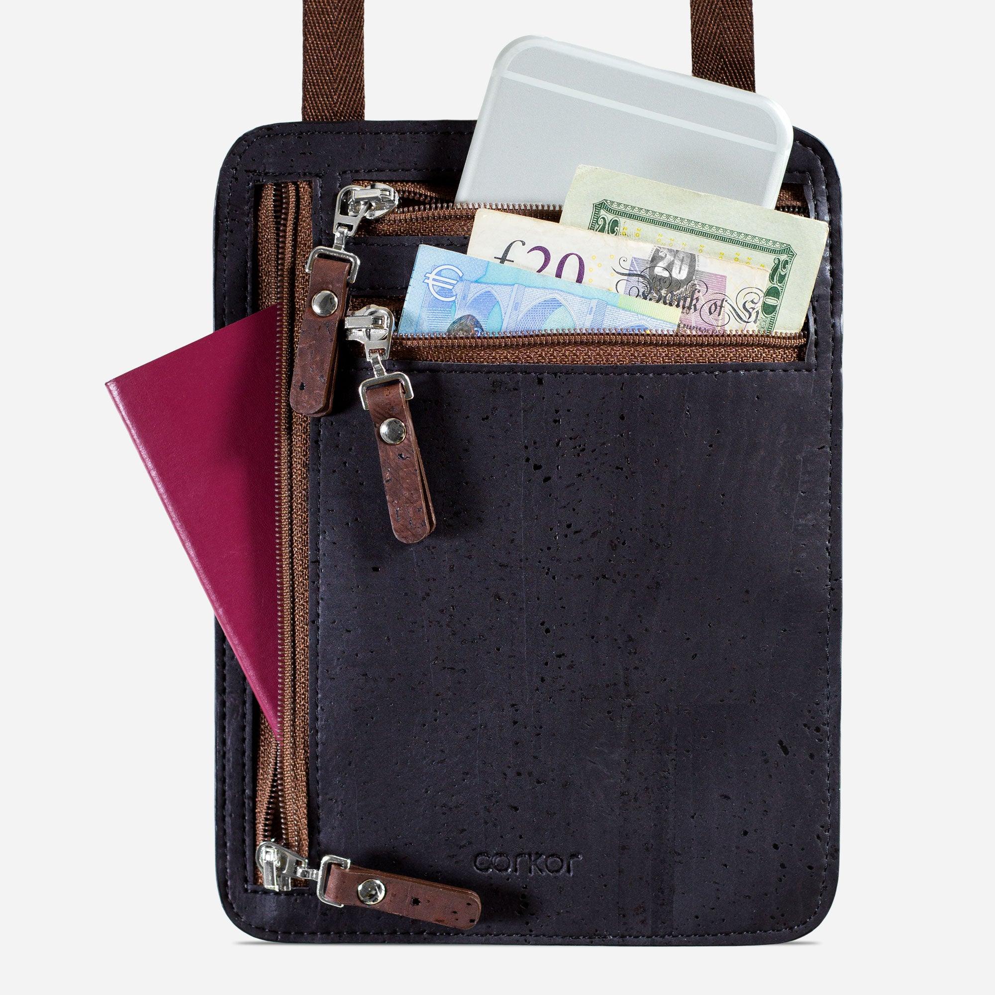 Corkor Travel Neck Stach Wallet Passport Rfid Safe Vegan Wallet