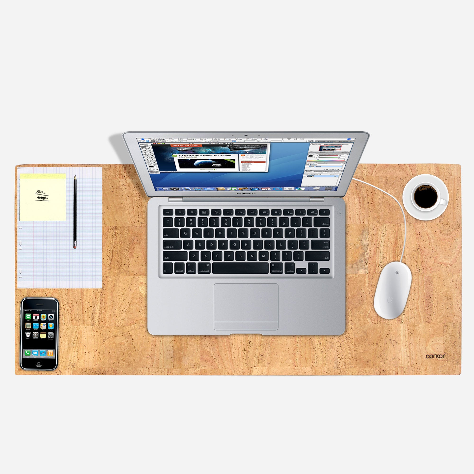 KINGFOM Desk Pad Office Desktop Protecter, Waterproof PU Leather Large Mous 