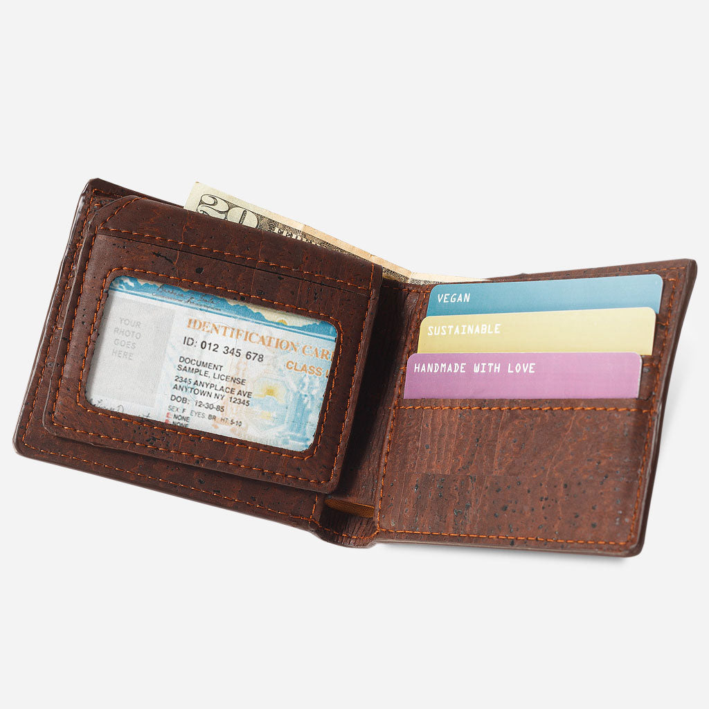Vegan Passcase Wallet for Men and Women Handmade in Portugal Corkor