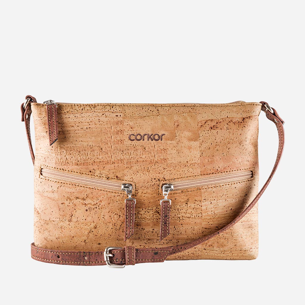 Small Crossbody Purses Brown Color, Cork Bag for Women