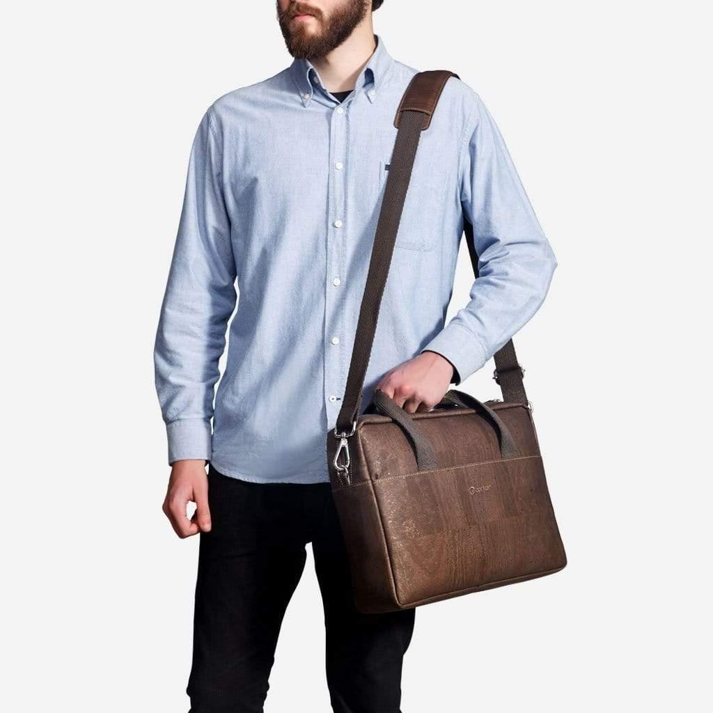 Corkor Cork Briefcase Unique Vegan Bag Handbag Men Women