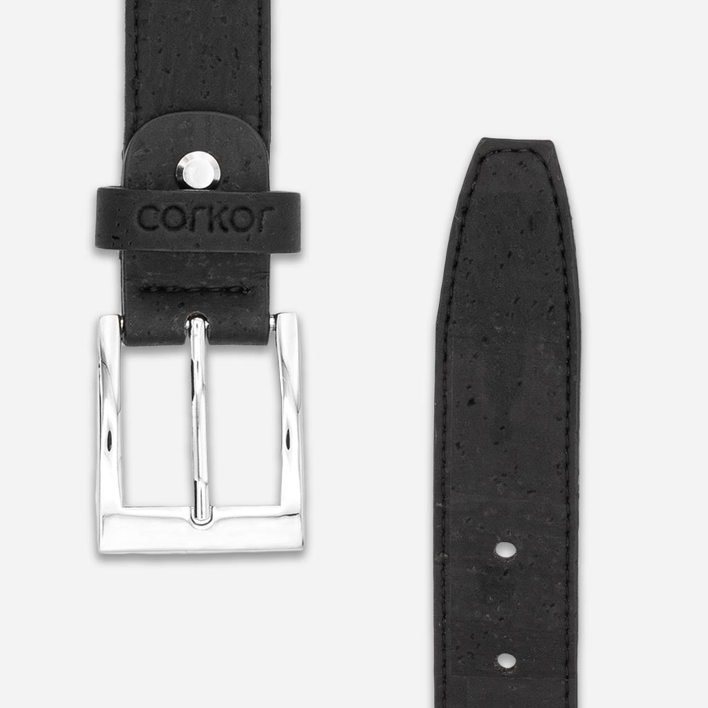 Cork Men's Belt 30mm - 32 to 34 (FOR Waist 30-32) - M / Black